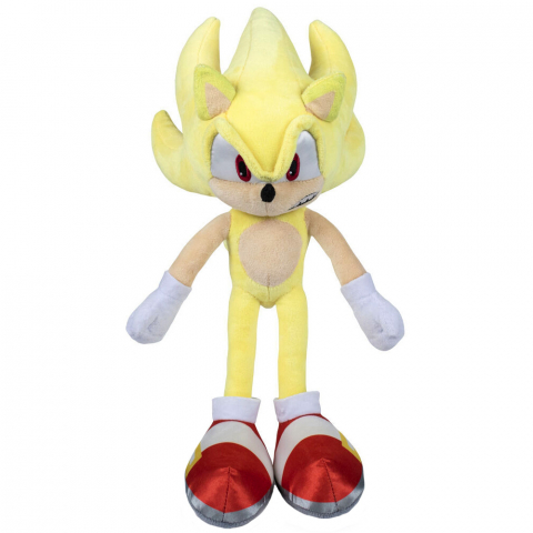 Jucarii 0-1 ani - Jucarie din plus Super Sonic modern, Sonic Hedgehog, 35 cm