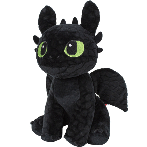 Jucarii educative - Play by Play-Jucarie din plus Toothless negru asezat, Dragons, 30 cm