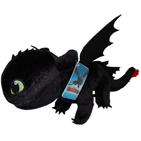 Jucarii 0-1 ani - Jucarie din plus Toothless negru, Dragons, 26 cm