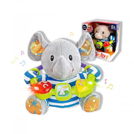 Cadouri botez - Reig Musicales-Jucarie interactiva bebe cu activitati si lumini 20 cm - Elefant