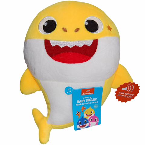 Jucarii 0-1 ani - Jucarie muzicala din plus Baby Shark, 25 cm
