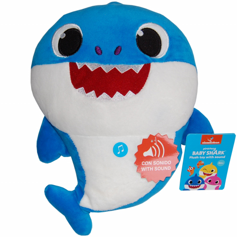 Jucarie muzicala din plus spandex Daddy Shark, Baby Shark, 25 cm [1]