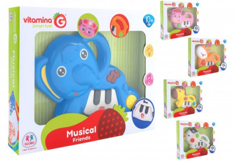 Cadouri botez - Jucarie-muzicala-Pian-mini-cu-animal-Globo-cu-sunete-si-lumini-Globo
