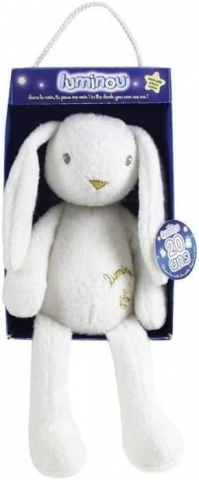 Jemini-Jucarie Plus Jemini Fosforescenta 30cm Iepure Luminou Alb [1]