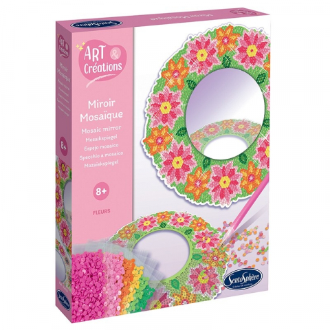 Kit creativ cu diamante / strasuri - Oglinda mozaic flori [2]