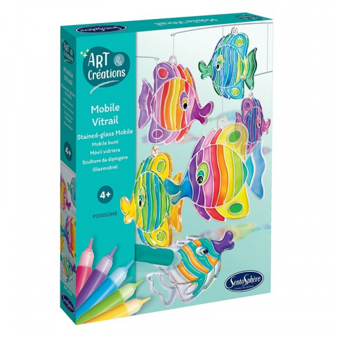 Jucarii +6 Ani - Sentosphere Kit Creativ Mobil Vitralii Peste