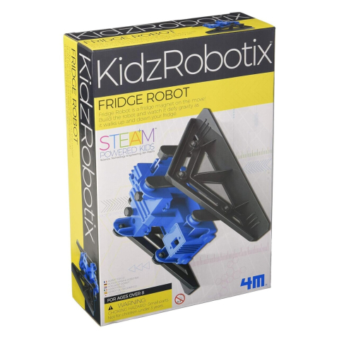 Oktató játékok - Kit educativ Robot motorizat urca pe frigider, Kidz Robotix, 4M, +8 ani