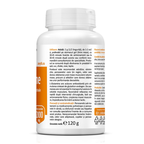 Zenyth-L-glutamina pulbere, 120 g, Zenyth [3]
