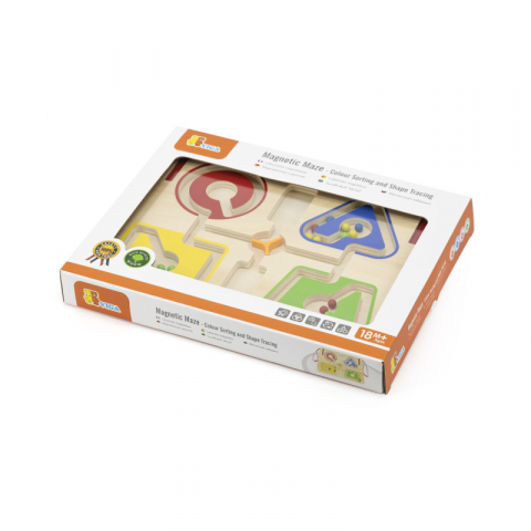 Játékok 3-5 éveseknek - Labirint magnetic - Recunoaste culoarea si traseaza forma, Viga