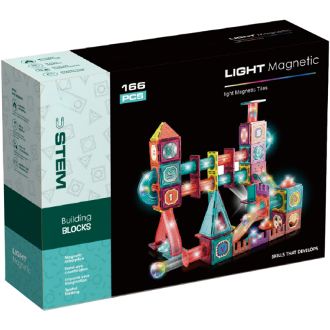 Oktató játékok - Labirintul meu magnetic cu lumini - 166 piese (7.5 cm)