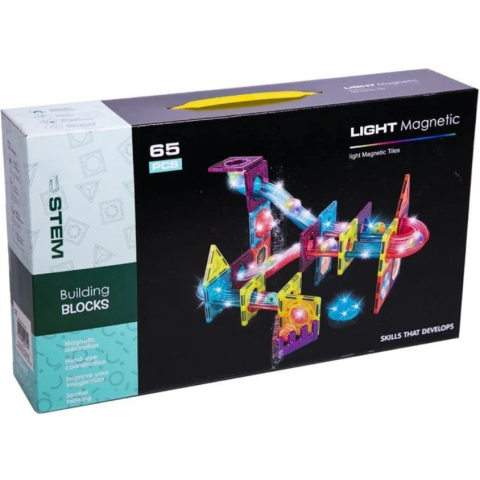 Jucarii educative - Bufnitel-Labirintul meu magnetic cu lumini - 65 piese (7.5 cm)