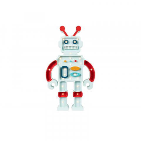 Jucarii 1-3 ani - Little Lights-Lampa LITTLE LIGHTS Robot, Metalic Blue