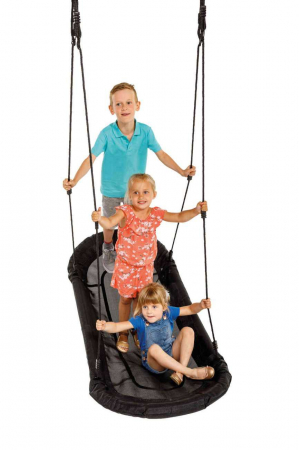 Gyerekhinták - KBT-Leagan cuib oval Grandoh negru pentru 3 copii KBT