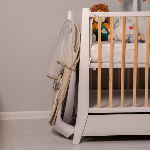 APPEKIDS-Leagan electric pentru bebelusi, cu spatar reglabil si senzor de miscare, AppeKids Evoque - Bubble Beige [5]