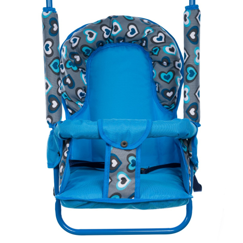 Leagan pentru copii, AppeKids, cu spatar reglabil, Blue Hearts [1]