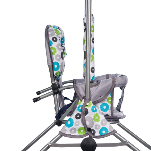 Leagan pentru copii, AppeKids, cu spatar reglabil, Grey Flowers [2]