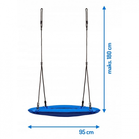 Leagan tip cuib pentru copii XXL, 95 cm, 150 kg, Neo-Sport 1000, Albastru [2]