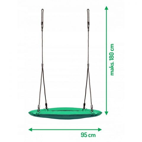 Leagan tip cuib pentru copii XXL, 95 cm, 150 kg, Neo-Sport 1001, Verde [2]