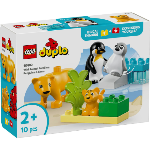 Játékok 50 RON alatt - Lego Duplo Familii De Animale Salbatice: Pinguini Si Lei 10442