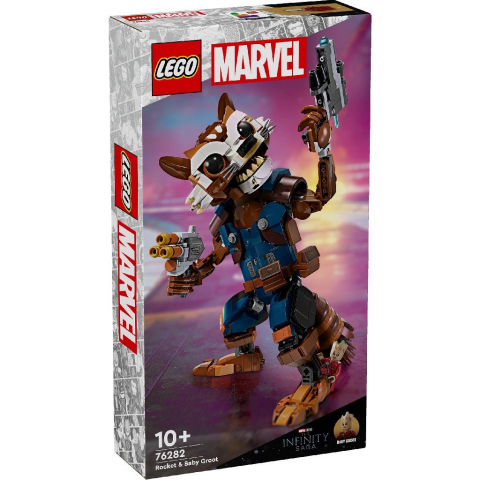 Játékok 9-12 éveseknek - Lego Marvel Super Heroes Rocket Si Bebelusul Groot 76282