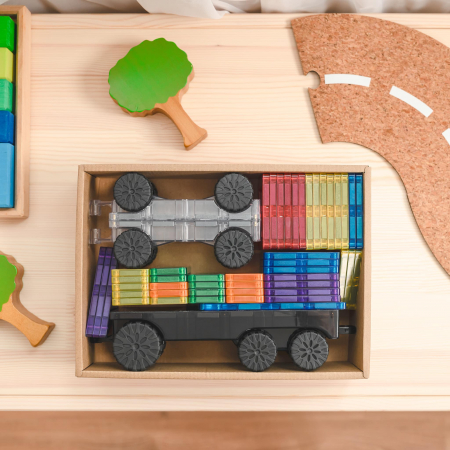 Connetix Magnetic Tiles Set constructie magnetic 50 piese masinute [1]