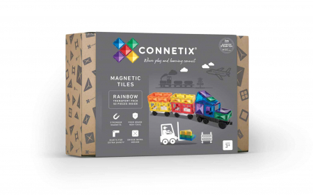 Materiale gradinita - Connetix Magnetic Tiles Set constructie magnetic 50 piese masinute
