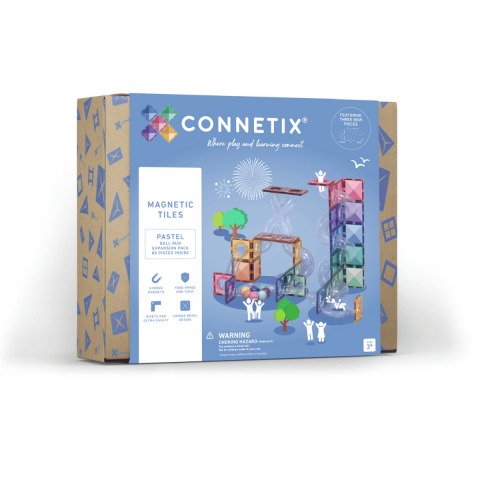 Materiale gradinita - Magnetic Tiles Set constructie magnetic Marble Run 80 piese culori pastel