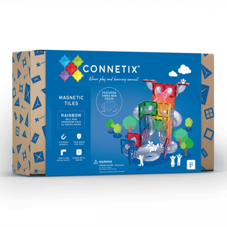 Connetix Magnetic Tiles Set magnetic 66 piese circuit cu bile - Marble run [1]