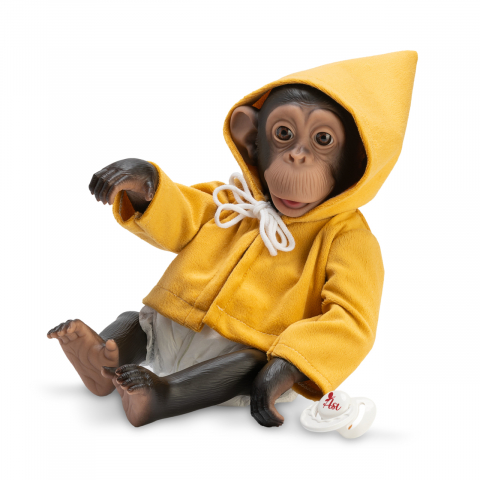 Maimutica Reborn cu Scutec,Hainuta Cu Gluga Galbena Si Suzeta [1]