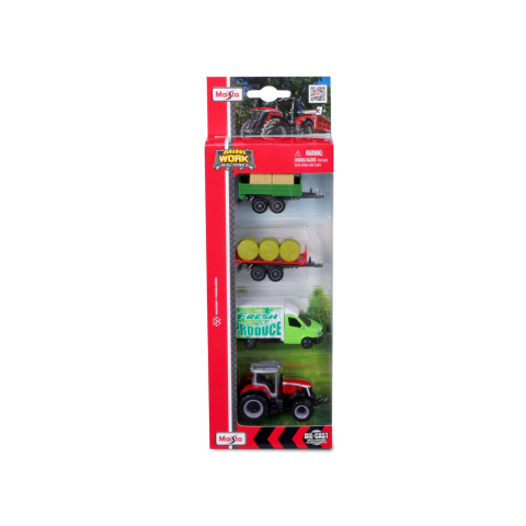 Jucarii educative - MAISTO-Maisto Set 4 Utiliaje Agricole Massey