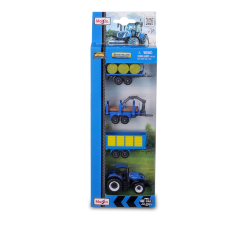 Jucarii educative - MAISTO-Maisto Set 4 Utiliaje Agricole New Holland