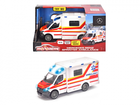 Játékok 3-5 éveseknek - Majorette Ambulanta Mercedes Benz Sprinter Cu Lumini Si Sunete