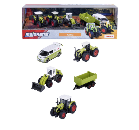 Oktató játékok - Majorette Class Set 5 Vehicule Agricole Metalice Farm 7.5Cm