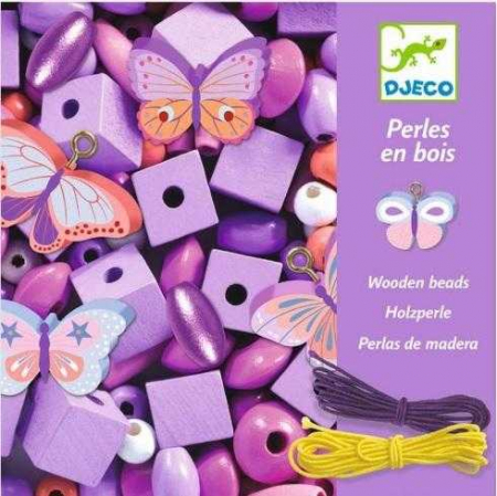 Materiale gradinita - Djeco-Margele-roz-Set-stimulare-indemanare-si-creativitate