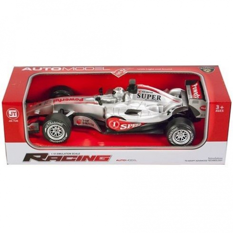 Jucarii 3-5 ani - JT-Masina argintie de curse, scara 1:12, 36 cm