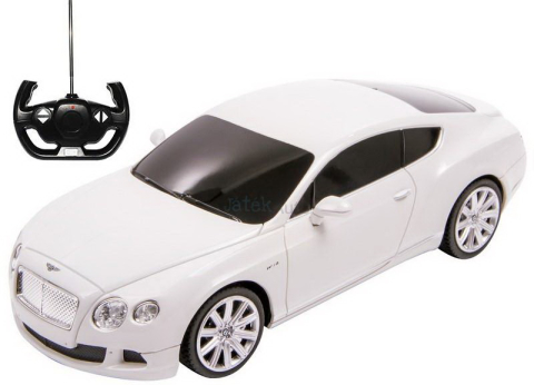 Jucarii educative - Rastar-Masina Cu Telecomanda Bentley Continental Gt Alb Cu Scara 1 La 24