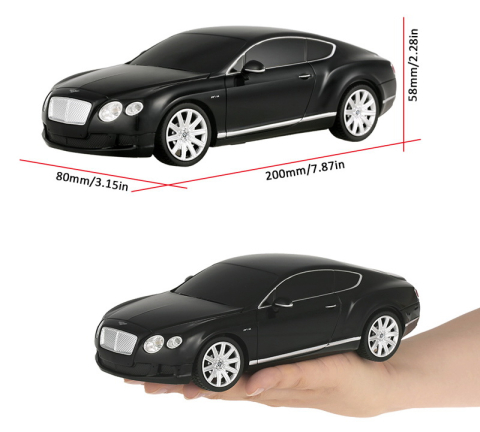 Rastar-Masina Cu Telecomanda Bentley Continental Gt Negru Cu Scara 1 La 24 [6]