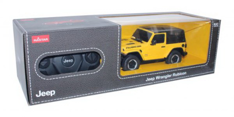 Rastar-Masina Cu Telecomanda Jeep Wrangler Rubicon Galben Cu Scara 1 La 24 [1]