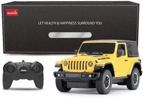 Rastar-Masina Cu Telecomanda Jeep Wrangler Rubicon Galben Cu Scara 1 La 24 [5]