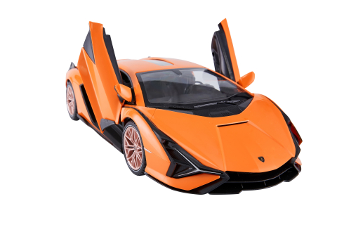 Rastar-Masina Cu Telecomanda Lamborghini Sian Portocaliu Cu Scara 1 La 14 [5]