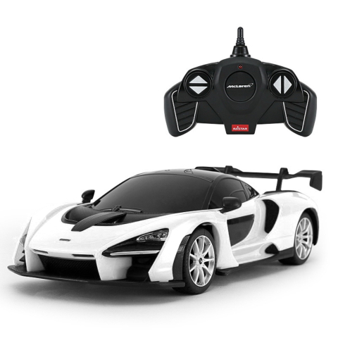 Jucarii educative - Rastar-Masina Cu Telecomanda Mclaren Senna Alb Cu Scara 1 La 18