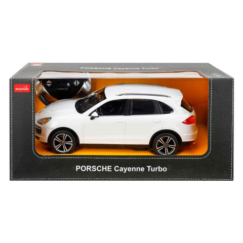 Rastar-Masina Cu Telecomanda Porsche Cayenne Turbo Alb Cu Scara 1 La 14 [1]
