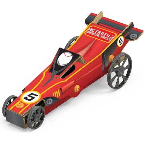 Masina de curse pe circuit, din carton reciclabil - Kit educativ Techcraft +8 ani [2]