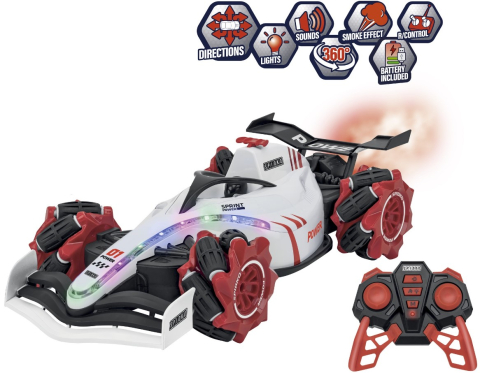 Jucarii educative - Globo-Masinuta cu telecomanda, model racing Off Road, Globo Spidko, cu roti mori si stabilitate, full-directie de control, sunete, baterii incluse, efect de fum, rotire 360 grade pentru functii cascadorii si drifturi spectaculoase, 2.4Ghz