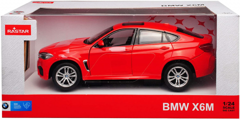Jucarii 3-5 ani - Masinuta Metalica Bmw X6M Rosu Scara 1 La 24
