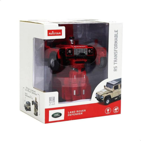 Jucarii educative - Rastar-Masinuta Metalica Convertibila Land Rover Defender Rosu Cu Scara 1 La 32