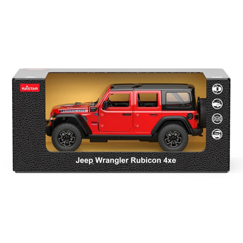Jucarii educative - Rastar-Masinuta Metalica Jeep Wrangler Rubicon 4Xe Rosu Scara 1 La 24