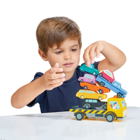 Tender Leaf Toys-Masinute suprapuse, din lemn premium - Stacking Cars - Tender Leaf Toys [1]