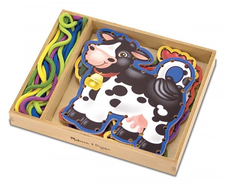 Toate jucariile - Melissa-Doug-Melissa-and-Doug-Joc-cu-sireturi-Animale-de-la-ferma
