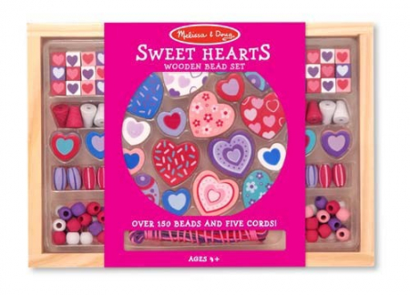 Top Branduri - Melissa-Doug-Melissa-and-Doug-Set-margele-din-lemn-Inimioare-Deco